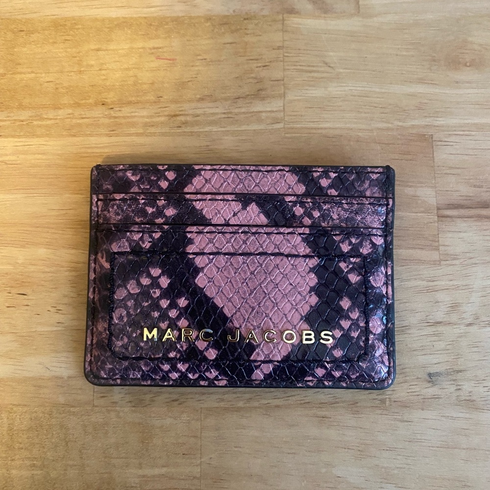Marc Jacobs Pink and Black Snakeskin Card Holder